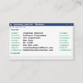 Notepad Coder Format Computer Scientist Programmer Visitekaartje (Voorkant)