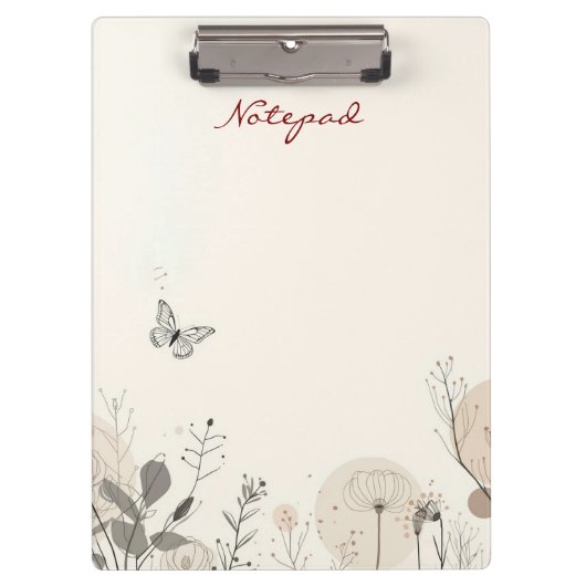 Notepad decorated with wild plant illustrations klembord (Voorkant)
