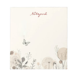 Notepad decorated with wild plant illustrations notitieblok