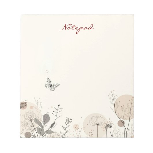 Notepad decorated with wild plant illustrations notitieblok (Voorkant)