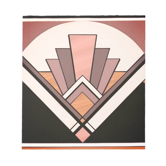Notepad - Sangria Art Deco Fan Design Notitieblok (Voorkant)