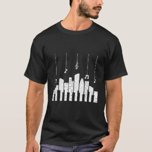 Notes City Keys Piano Pianist Synthesizer Keyboard T-shirt