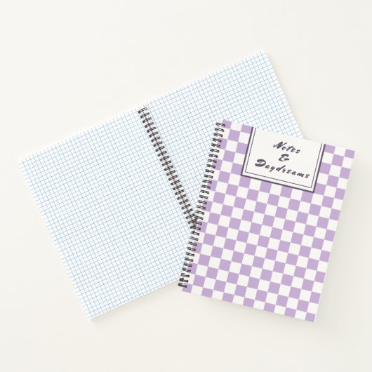 Notes & Daydreams | Lavender Coquette Check Notitieboek (Binnen)