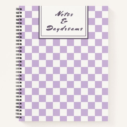 Notes & Daydreams | Lavender Coquette Check Notitieboek (Voorkant)