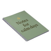 Notes for Calm Days – Minimalist Green Notebook Notitieboek (Rechterzijde)