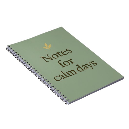 Notes for Calm Days – Minimalist Green Notebook Notitieboek (Rechterzijde)
