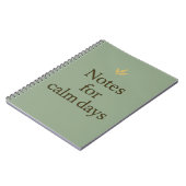 Notes for Calm Days – Minimalist Green Notebook Notitieboek (Linkerzijde)