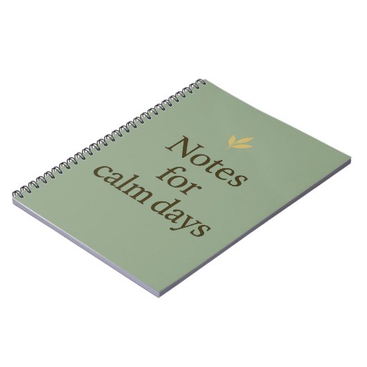 Notes for Calm Days – Minimalist Green Notebook Notitieboek (Linkerzijde)