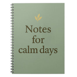 Notes for Calm Days – Minimalist Green Notebook Notitieboek