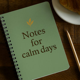 Notes for Calm Days – Minimalist Green Notebook Notitieboek