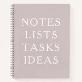 Notes Lists Tasks Ideas Minimal Spiral Notebook Notitieboek (Voorkant)