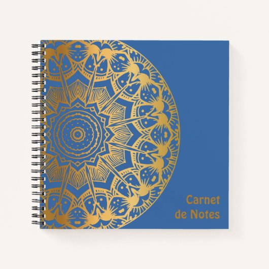 Notes Mandala-kleurencarnet Gold en leder-patroon Notitieboek (Voorkant)