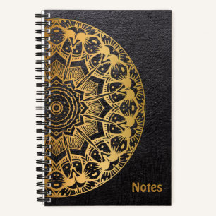 Notes Mandala-kleurencarnet Gold en leder-patroon Notitieboek