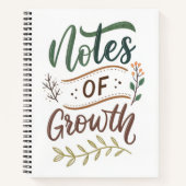 Notes of Growth Journal – Ontwerp voor borstelbele Notitieboek (Voorkant)