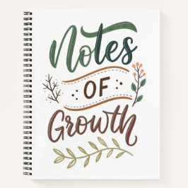 Notes of Growth Journal – Ontwerp voor borstelbele Notitieboek