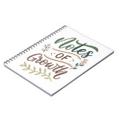 Notes of Growth Journal – Ontwerp voor borstelbele Notitieboek (Linkerzijde)