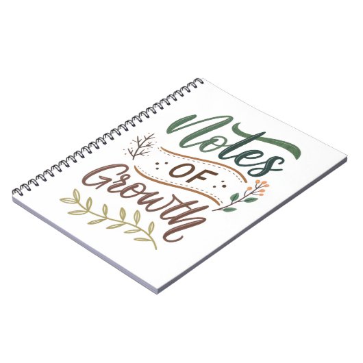 Notes of Growth Journal – Ontwerp voor borstelbele Notitieboek (Linkerzijde)