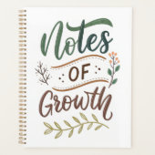 Notes of Growth Journal – Ontwerp voor borstelbele Planner (Voorkant)
