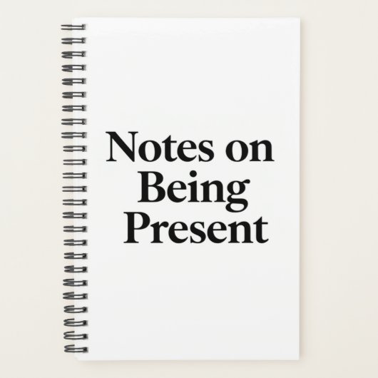Notes on Being Present" Minimalist Planner (Voorkant)