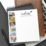 Notes Photo Collage Family Notitieblok<br><div class="desc">Moderne familiemaandpad met 6 familiefoto's,  typografiescript ''notes'' en een familienaam. Perfect als cadeau.</div>