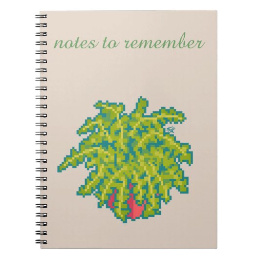 Notes to remember, Fern, varen, pixel art Notitieboek (Voorkant)