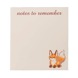 Notes to remember, Fox, vosje Notitieblok