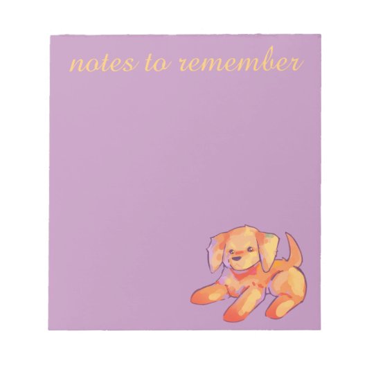 Notes to remember, golden retriever puppy notitieblok (Voorkant)