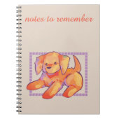 Notes to remember, golden retriever puppy notitieboek (Voorkant)