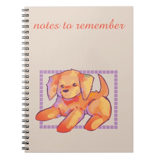Notes to remember, golden retriever puppy notitieboek (Voorkant)