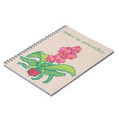 Notes to remember, orchid , pixel art notitieboek (Linkerzijde)