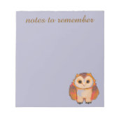 Notes to remember owl. notitieblok (Voorkant)