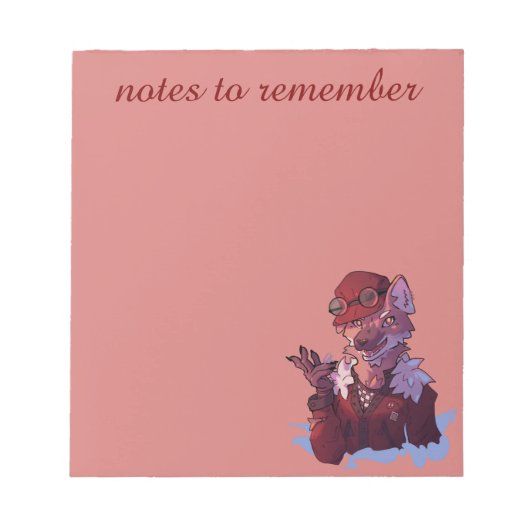 Notes to remember, vos, Fox Notitieblok (Voorkant)