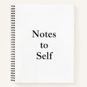 Notes to Self"Minimalist Hardcover Spiral Notebook Notitieboek (Voorkant)