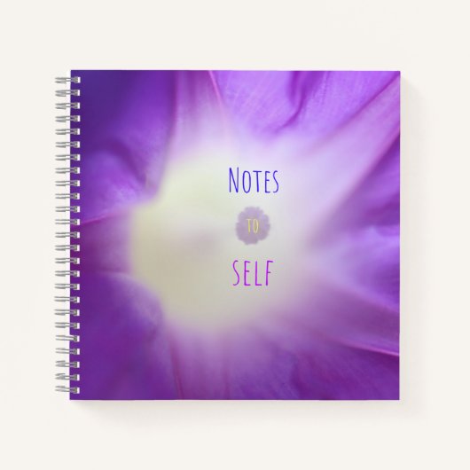 "Notes to Self" Paarse Morning Glory Notitieboek (Voorkant)