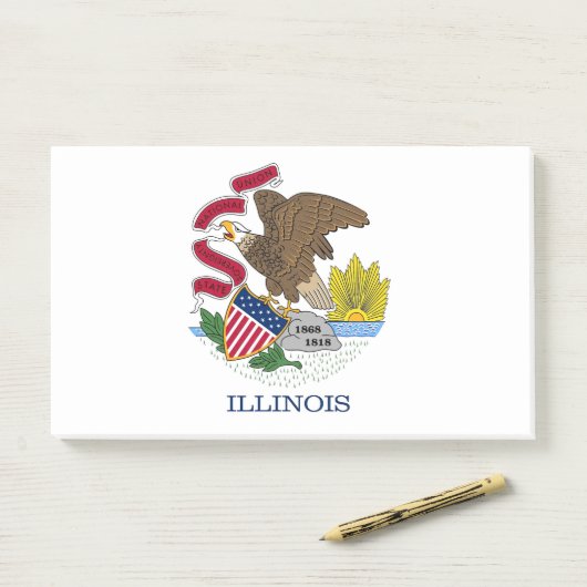 Notes with flag of Illinois, USA (Op bureau)