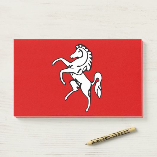 Notes with flag of Kent County, England (Op bureau)