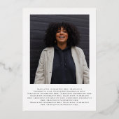 Noteworthy Real Gold Script 2-foto Afstuderen Folie Uitnodiging (Achterkant)