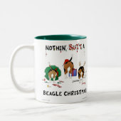 Nothin' Butt a Beagle Kerstmis Tweekleurige Koffiemok (Links)