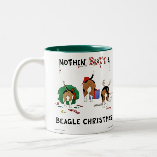 Nothin' Butt a Beagle Kerstmis Tweekleurige Koffiemok (Links)