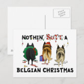 Nothin' Butt A Belgian Christmas Feestdagenkaart (Voorkant / Achterkant)