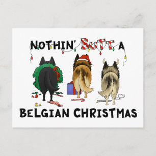Nothin' Butt a Belgium Kerstmis Feestdagenkaart