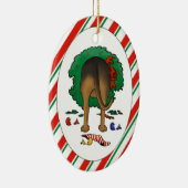 Nothin' Butt a Bloodhound kerstversiering Keramisch Ornament (Rechts)