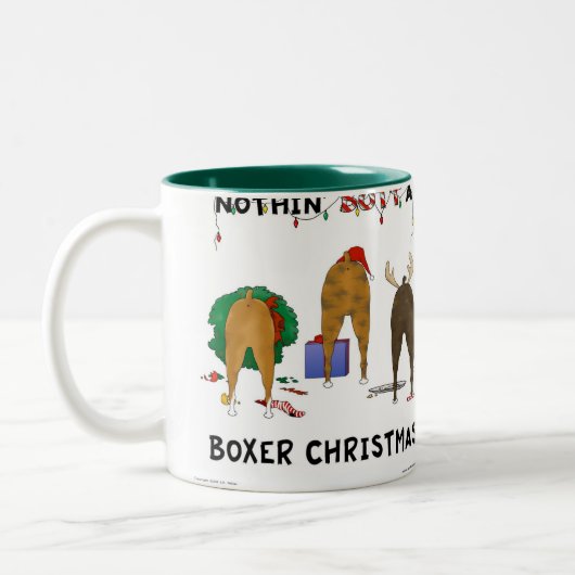 Nothin' Butt a Boxer Kerstmis Tweekleurige Koffiemok (Links)