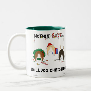 Nothin' Butt a Bulldog Kerstmis Tweekleurige Koffiemok