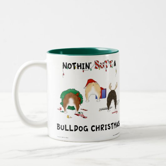 Nothin' Butt a Bulldog Kerstmis Tweekleurige Koffiemok (Links)