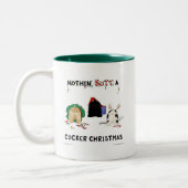 Nothin' Butt a Cocker Kerstmis Tweekleurige Koffiemok (Links)