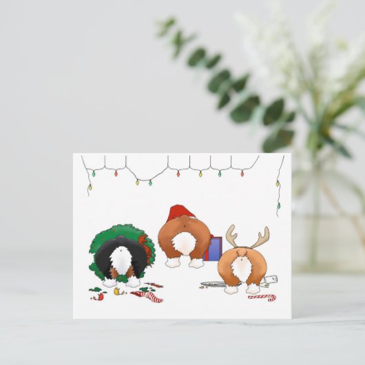 Nothin' Butt A Corgi Kerstmis Feestdagenkaart (Staand voorkant)