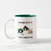 Nothin' Butt A Corgi Kerstmis Tweekleurige Koffiemok (Links)