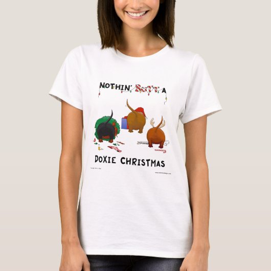 Nothin' Butt a Doxie Kerstmis T-shirt (Voorkant)