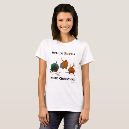 Nothin' Butt a Doxie Kerstmis T-shirt (Voorkant volledig)